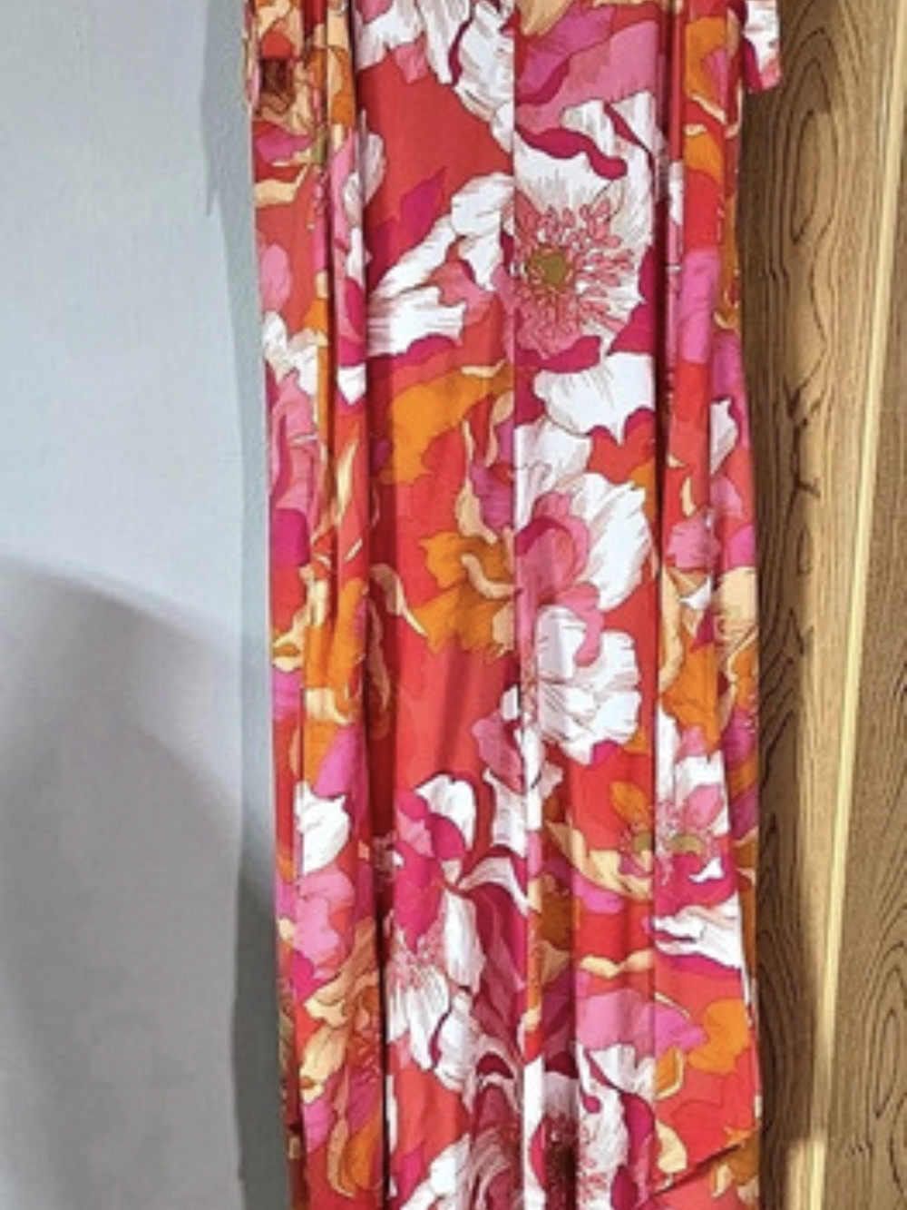 Vince Camuto Floral Asymmetric Wide-leg Jumpsuit in Pink & Orange Size Medium